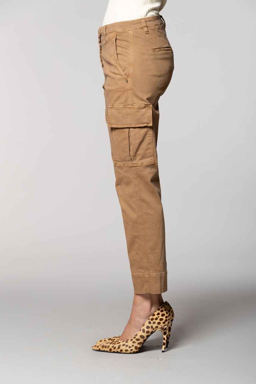 Marlene Cargo Damen-Cargohose aus Gabardine Carrot Fit