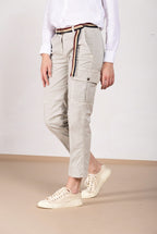 Marlene Cargo pantalone donna in twill leggero stretch carrot fit