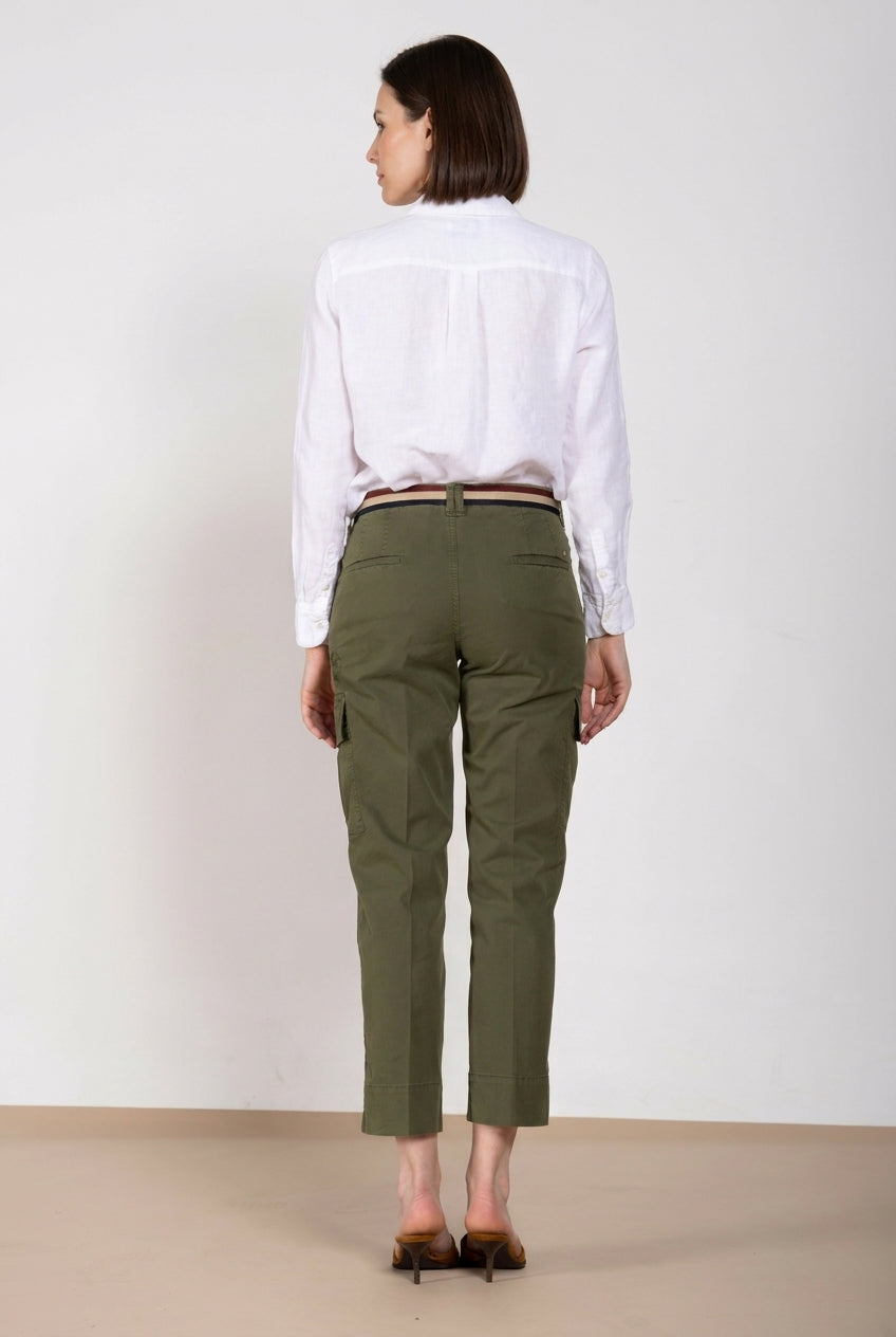 Marlene Cargo pantalon cargo femme en twill léger stretch carrot fit