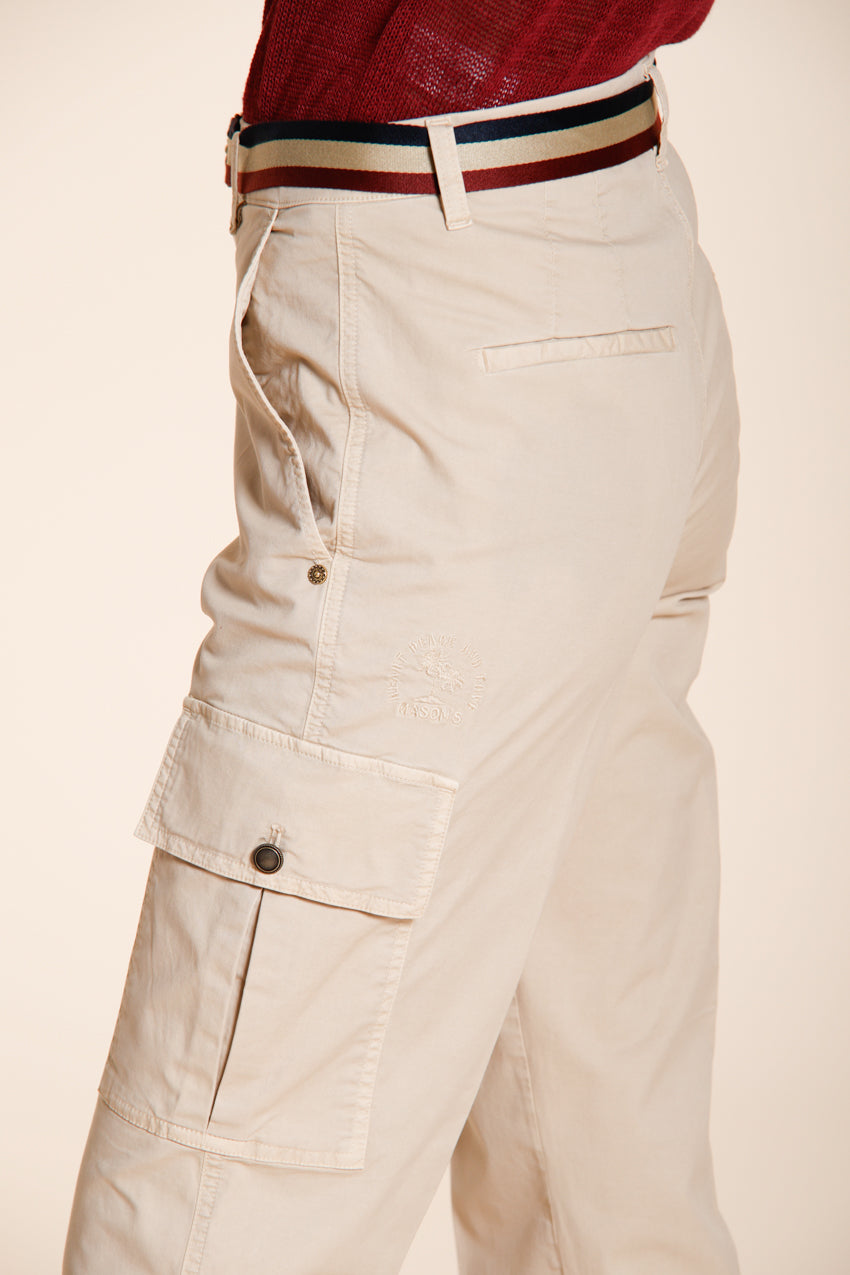 Marlene Cargo pantalon cargo femme en twill léger stretch carrot fit