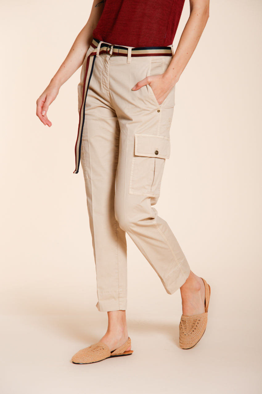 Marlene Cargo pantalon cargo femme en twill léger stretch carrot fit