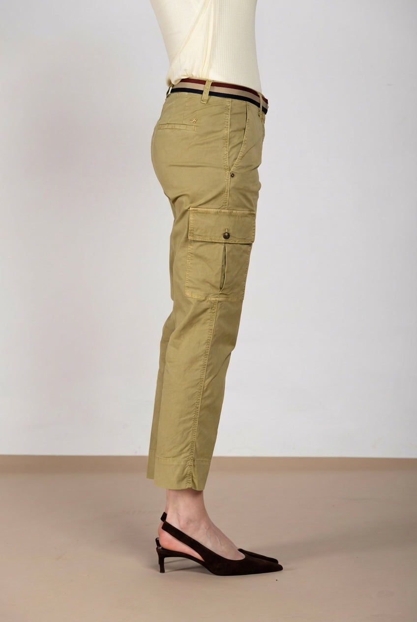 Marlene Cargo pantalon cargo femme en twill léger stretch carrot fit