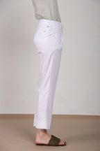 New York Carrot Sartoriale 1 Pince pantalon chino femme en satin de coton et soie carrot fit 