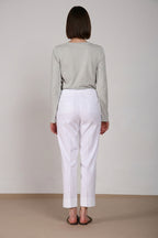 New York Carrot Sartoriale 1 Pince pantalon chino femme en satin de coton et soie carrot fit 