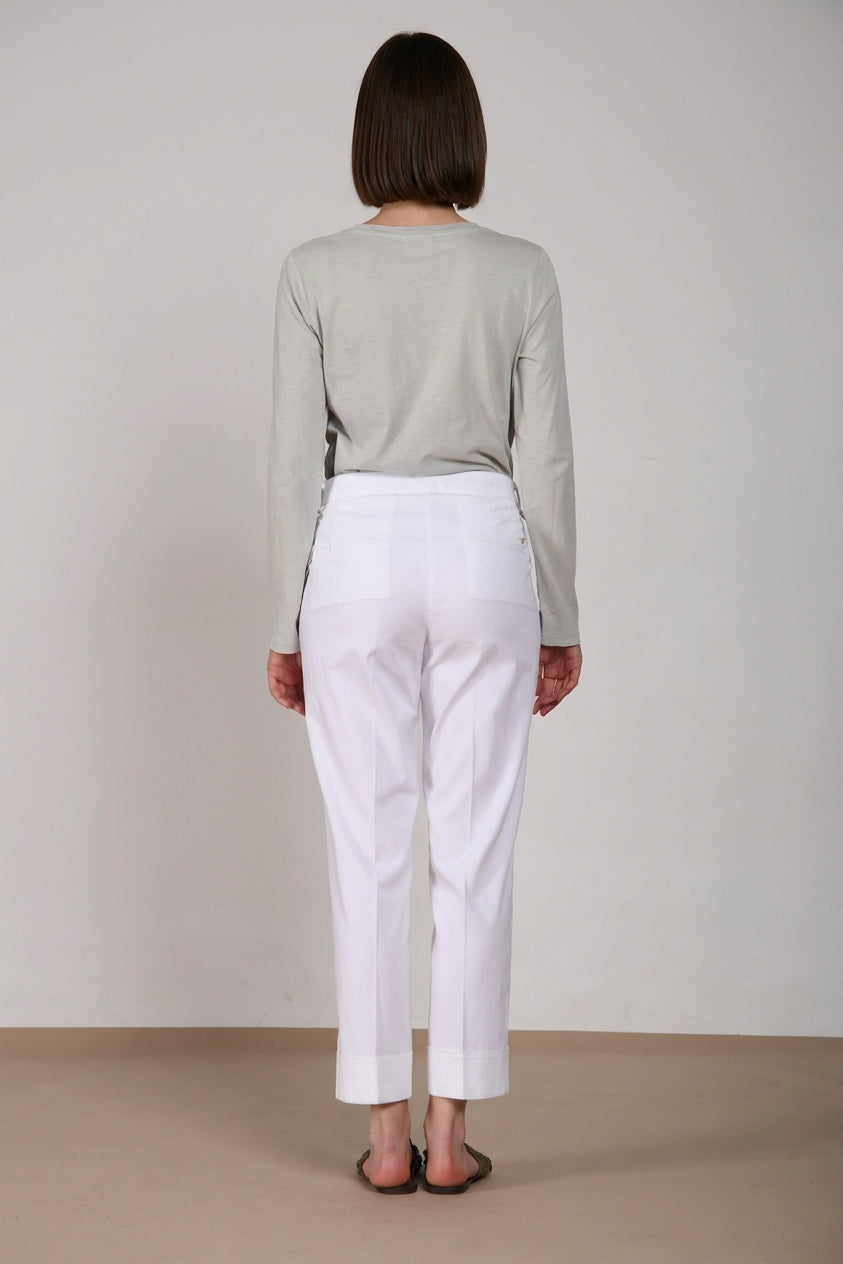 New York Carrot Sartoriale 1 Pince pantalon chino femme en satin de coton et soie carrot fit 