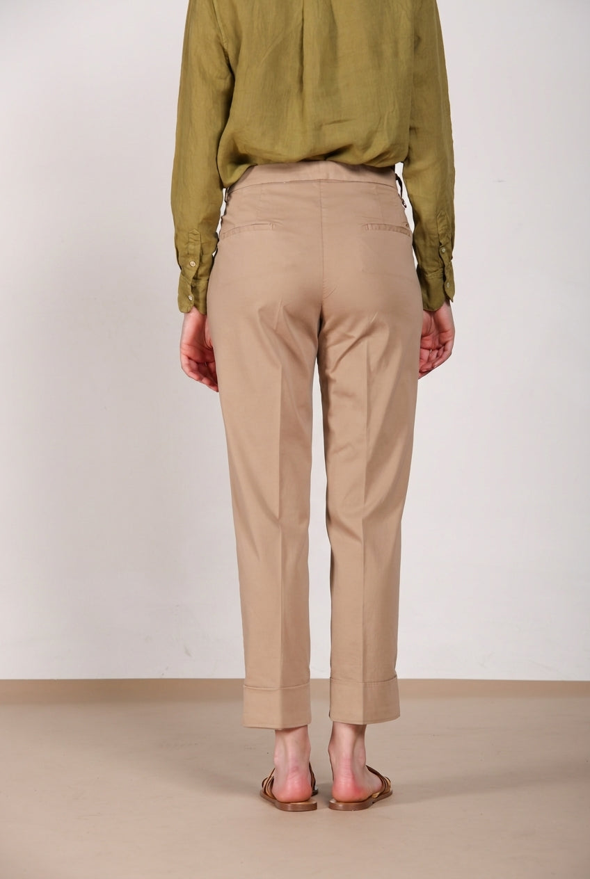 New York Carrot Sartoriale 1 Pince pantalon chino femme en satin de coton et soie carrot fit 