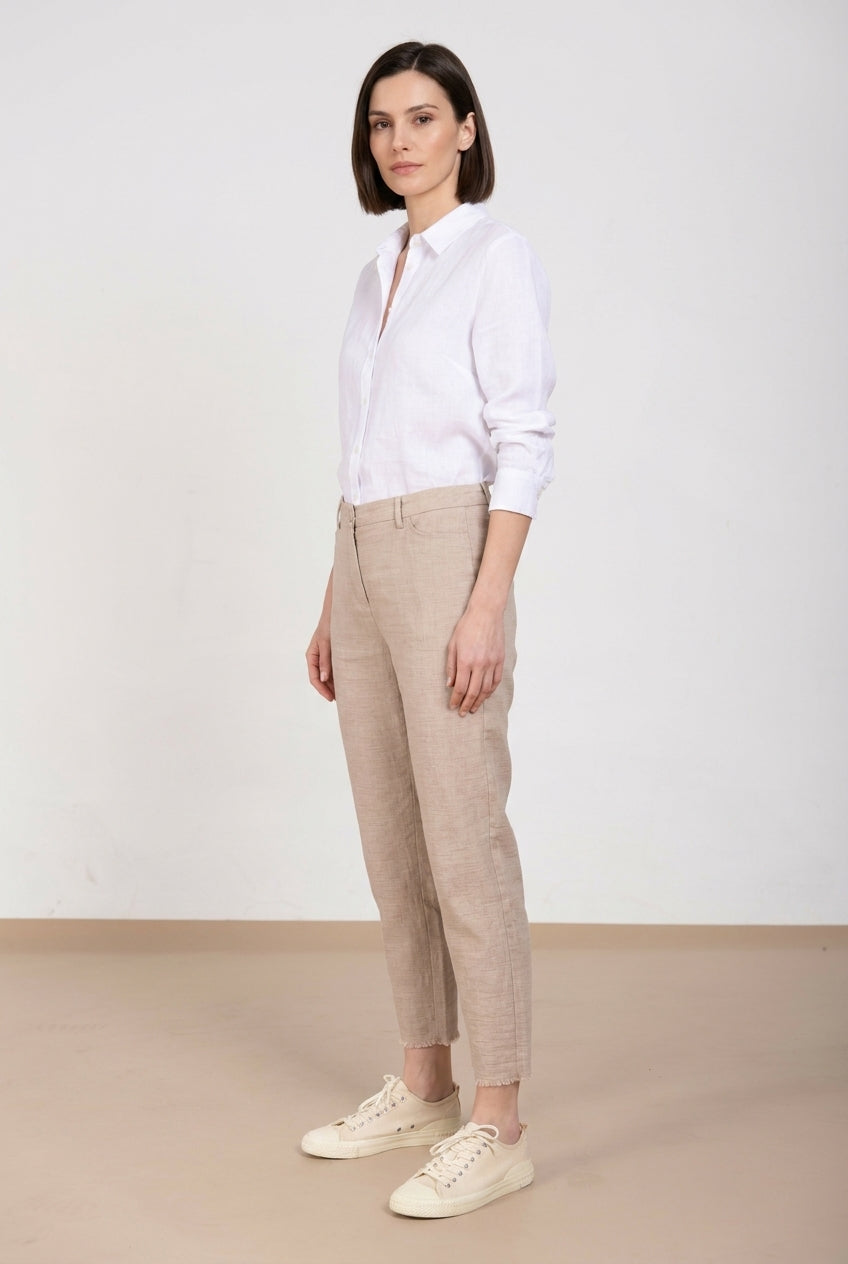 New York Carrot Hose Chino Damen aus Natté carrot fit