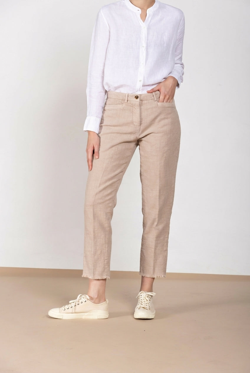 New York Carrot Hose Chino Damen aus Natté carrot fit