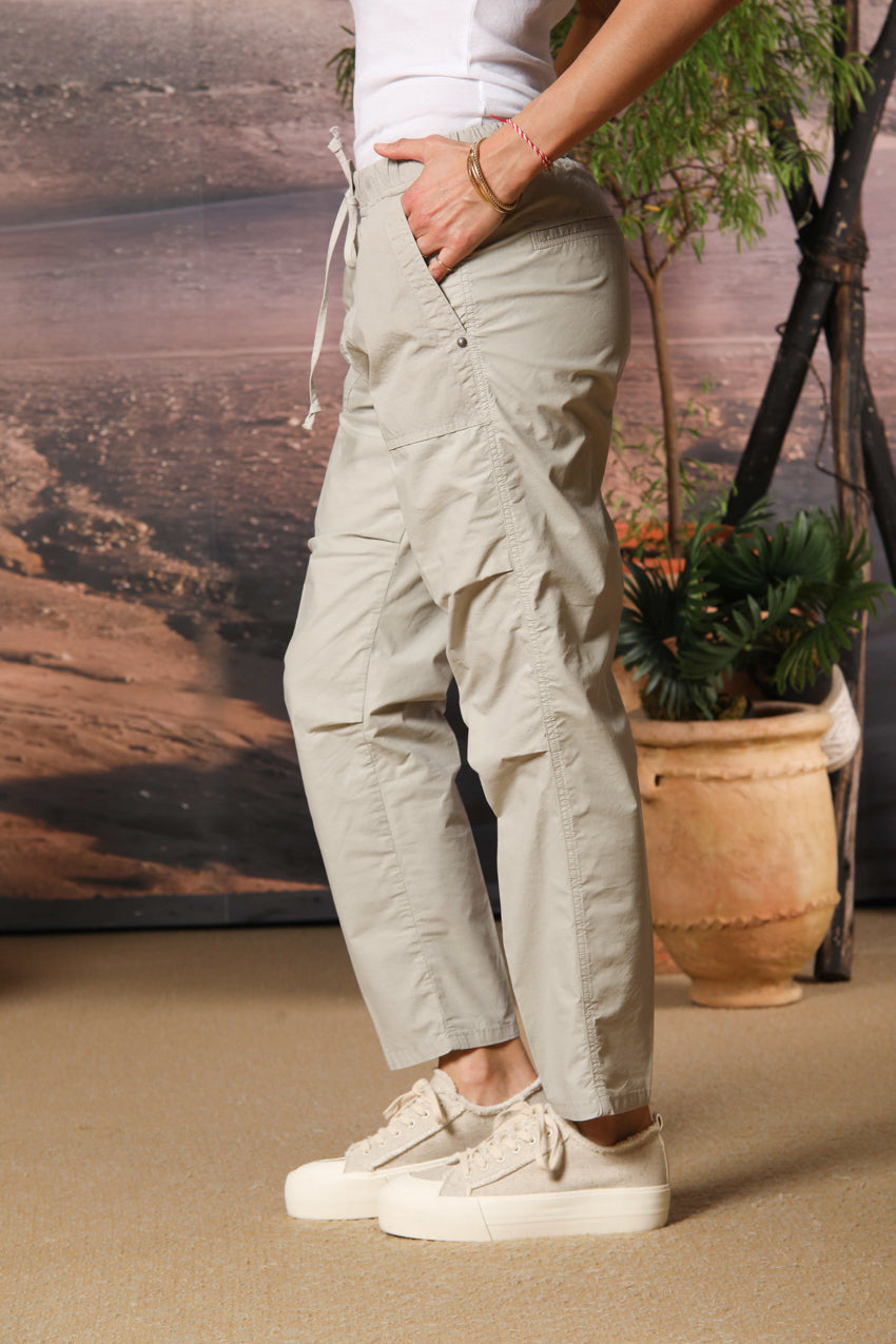 Fatique Jogger pantalon cargo jogger femme en toile parachute mélangée tencel et coton coupe Carrot