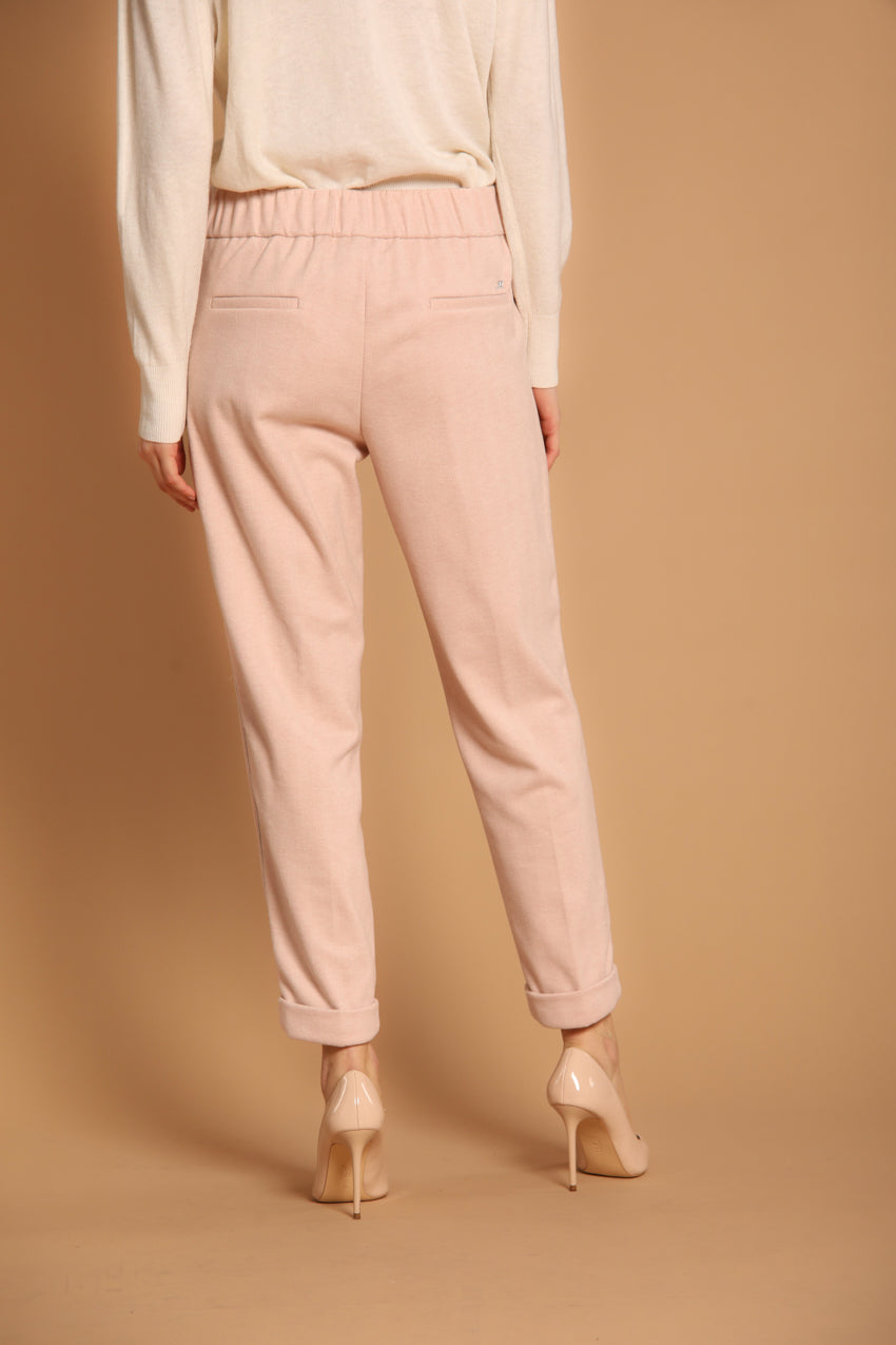 Easy Jogger pantaloni chino donna in jersey con pattern resca relaxed fit