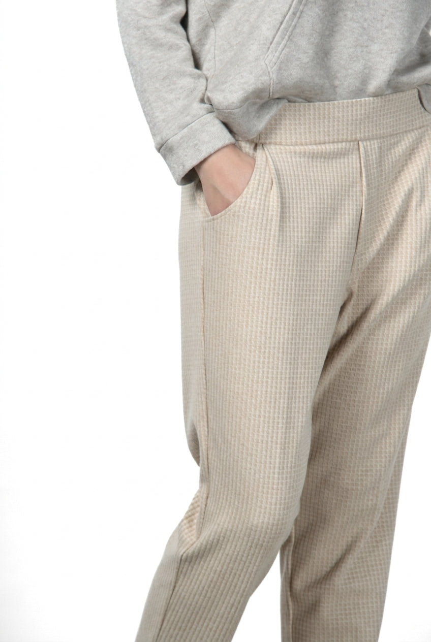 Easy Jogger Damen-Chinohose aus Jersey mit Mikromuster, Relaxed Fit