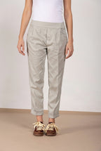 Easy Jogger pantalon chino femme en molleton stretch relaxed fit