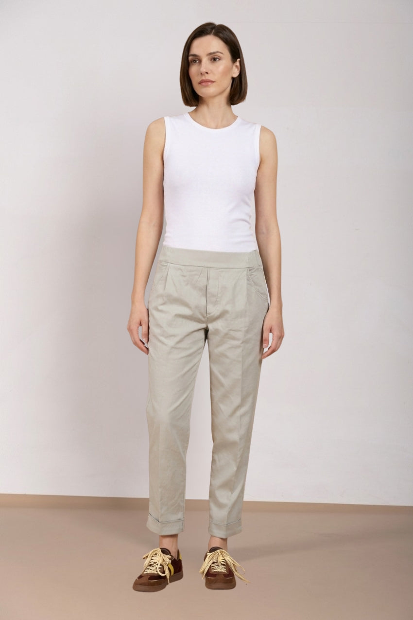 Easy Jogger pantalon chino femme en molleton stretch relaxed fit