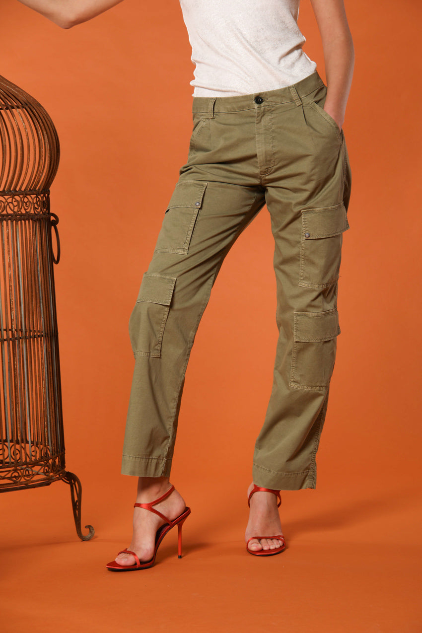 Evita Cargo Damen Hose in elastischer Gabardine Relaxed Fit