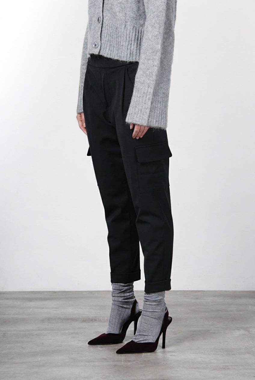 Chile Jogger pantalone cargo donna in lana relaxed fit