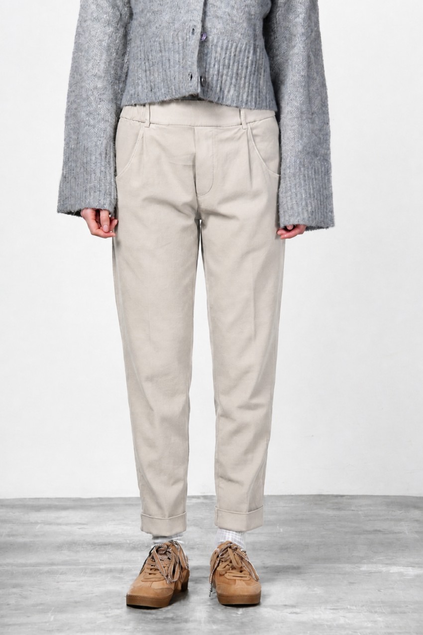 New York Jogger pantalon chino femme en twill stretch relaxed fit