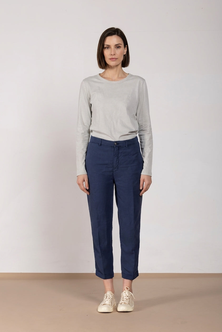 Linda Summer pantalone chino donna in canvas relaxed fit