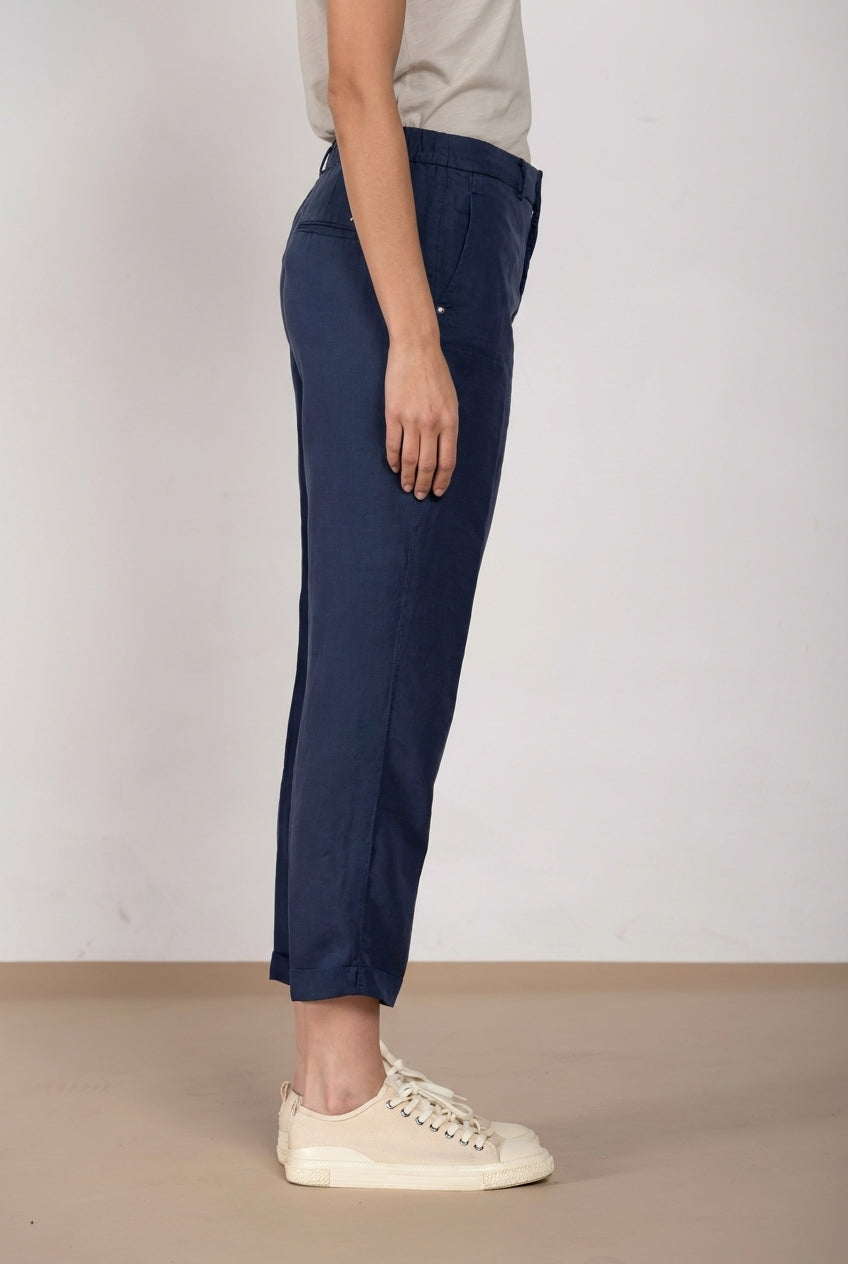 Linda Summer pantalone chino donna in canvas relaxed fit