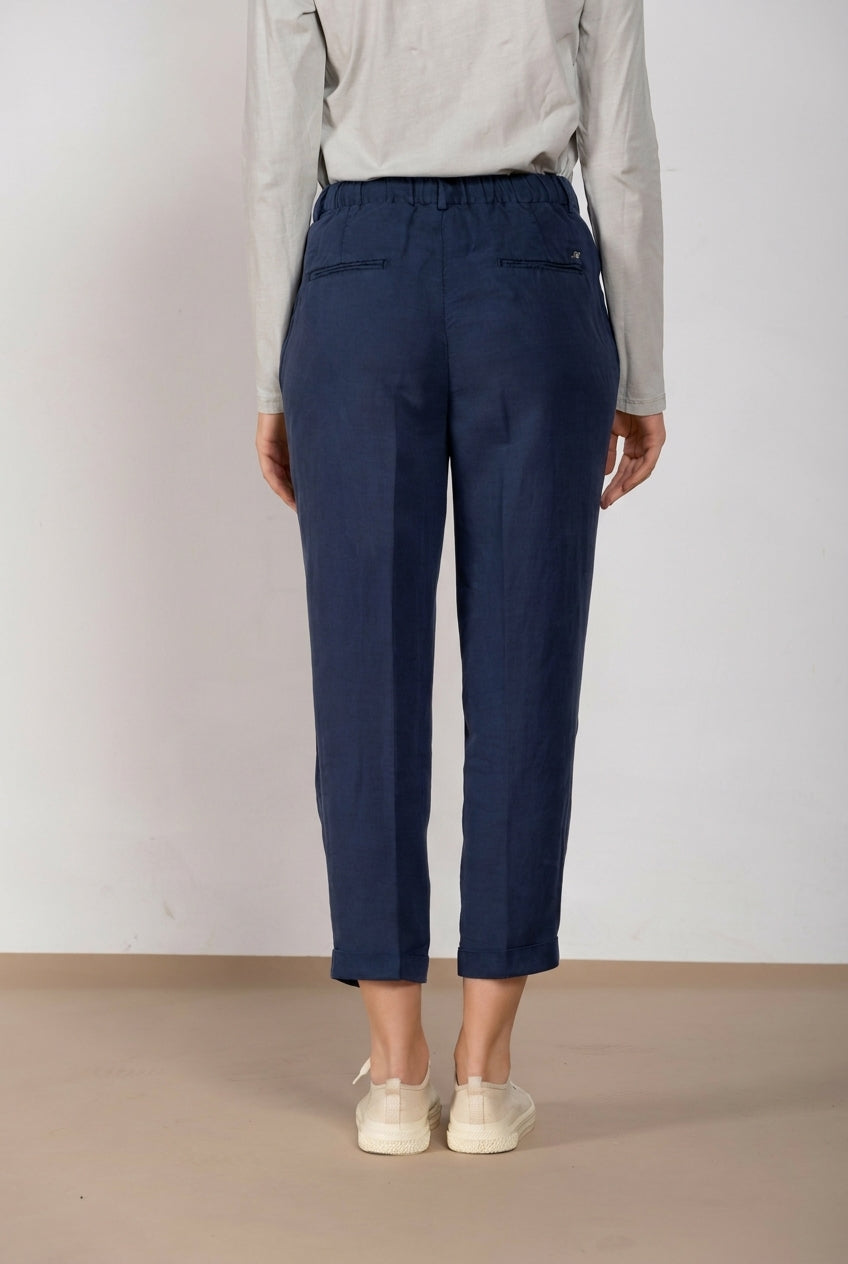 Linda Summer pantalone chino donna in canvas relaxed fit
