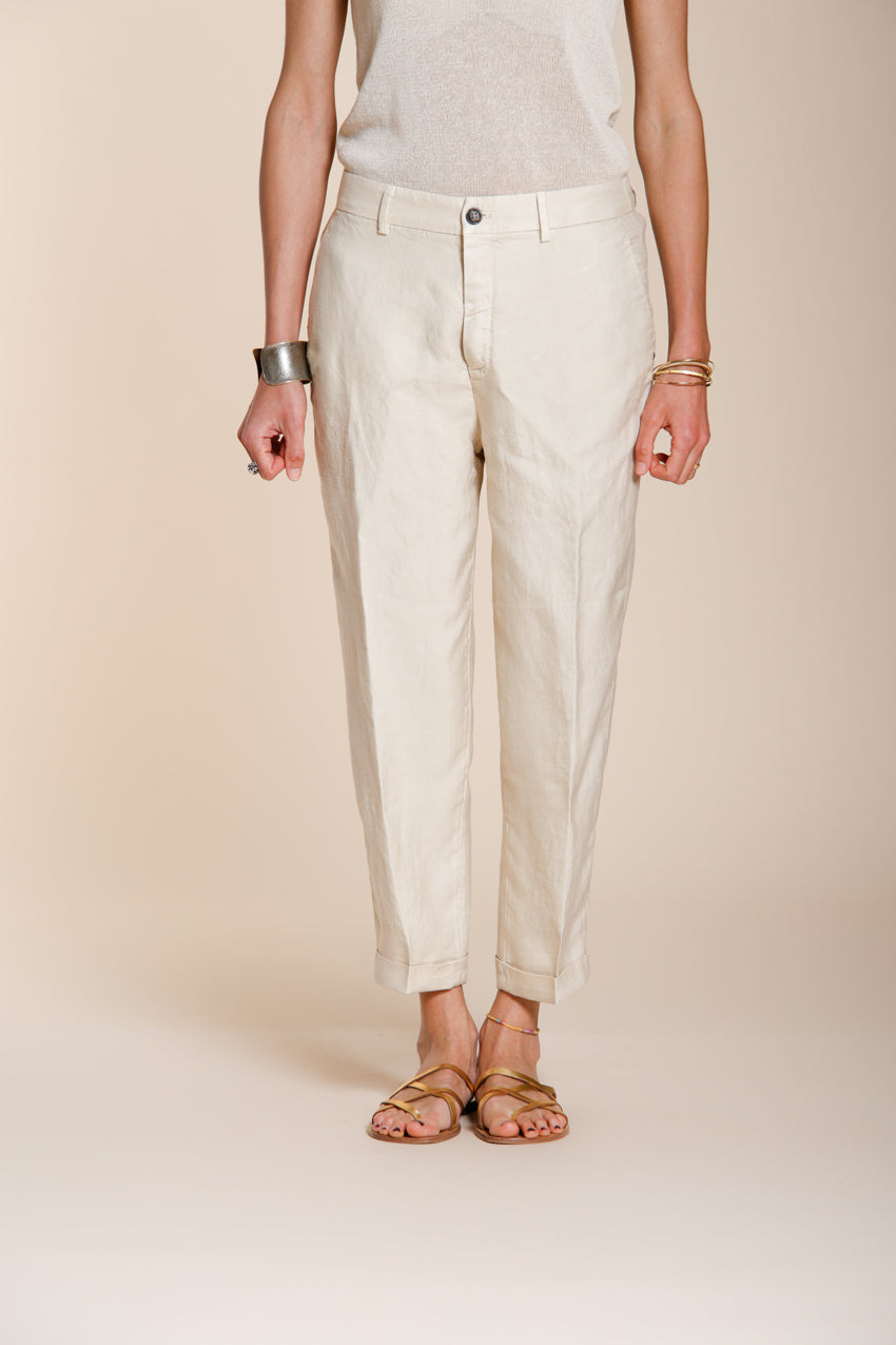 Linda Summer pantalon chino femme en canvas relaxed fit