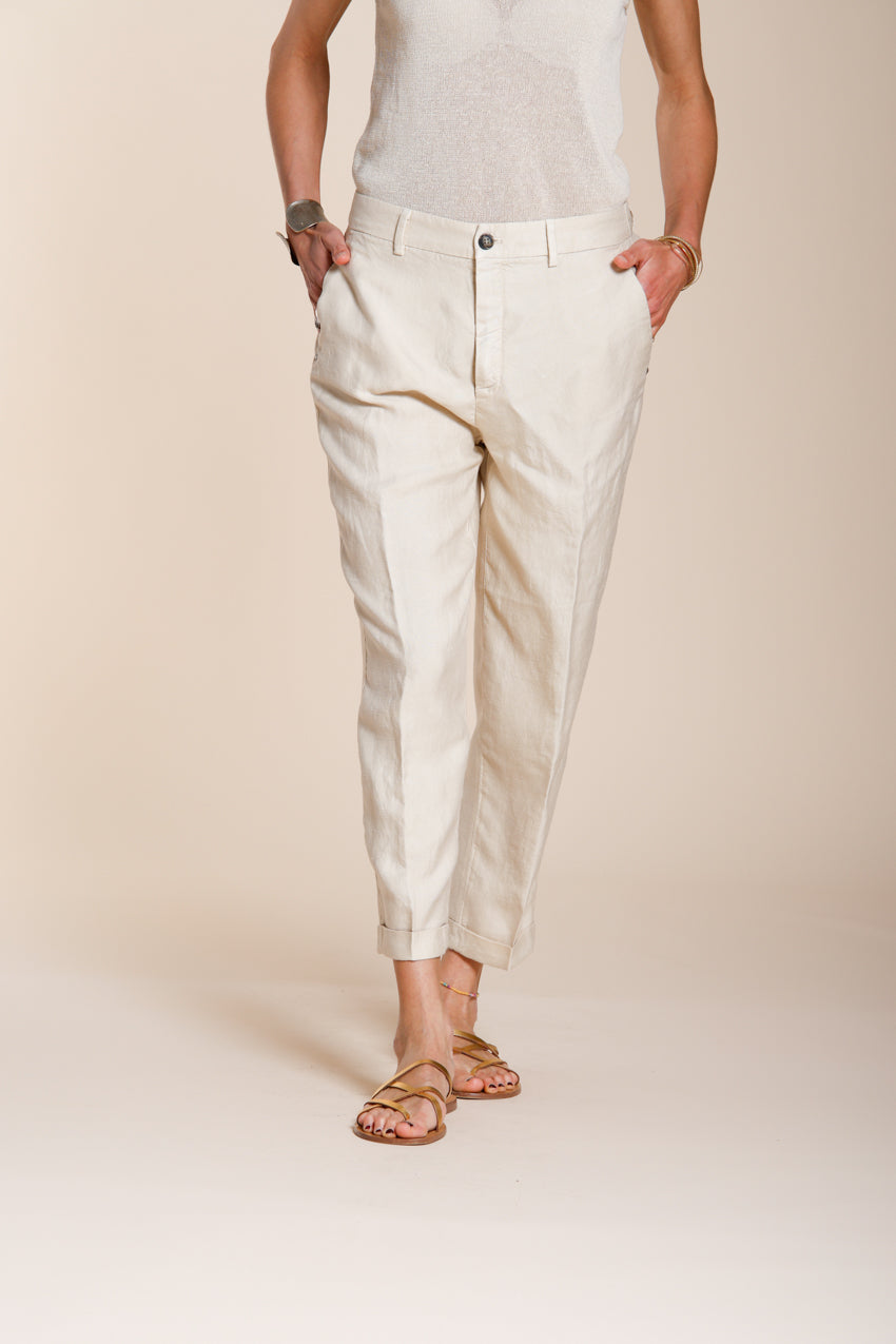Linda Summer pantalon chino femme en canvas relaxed fit