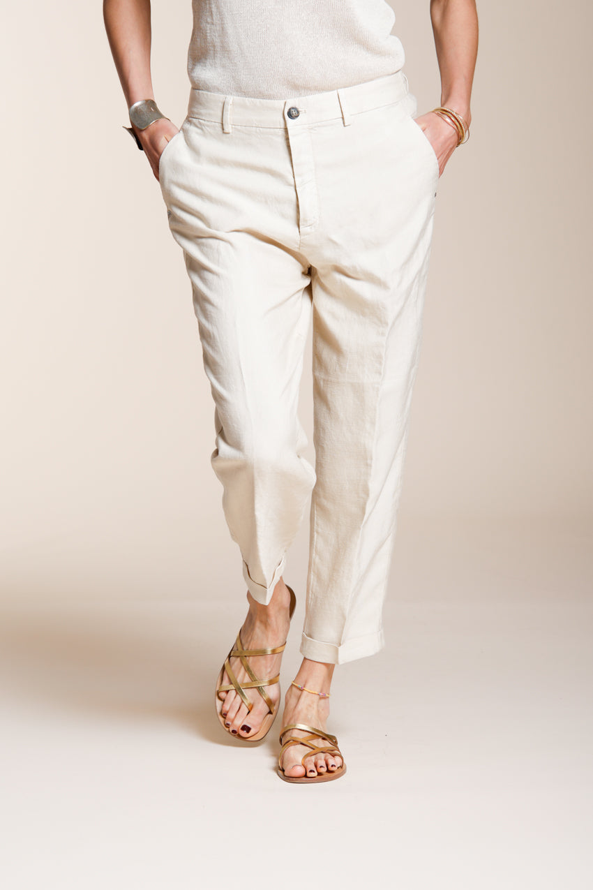 Linda Summer pantalon chino femme en canvas relaxed fit
