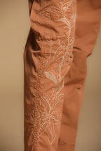 Judy Archivio women's cargo pants stretch cotton twill with embroidery relaxed fit