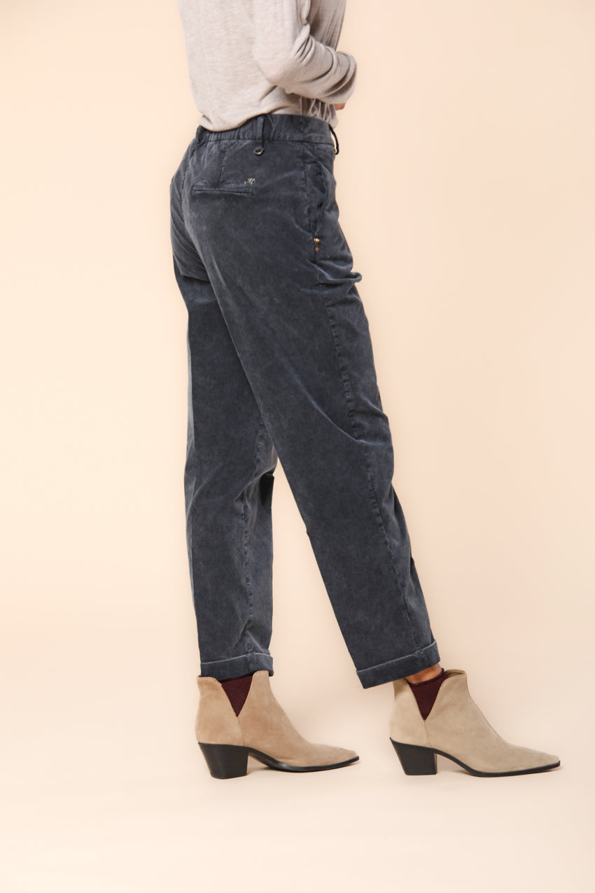 New York Cozy women's chino pants  in velvet 1000-striped relaxed fit