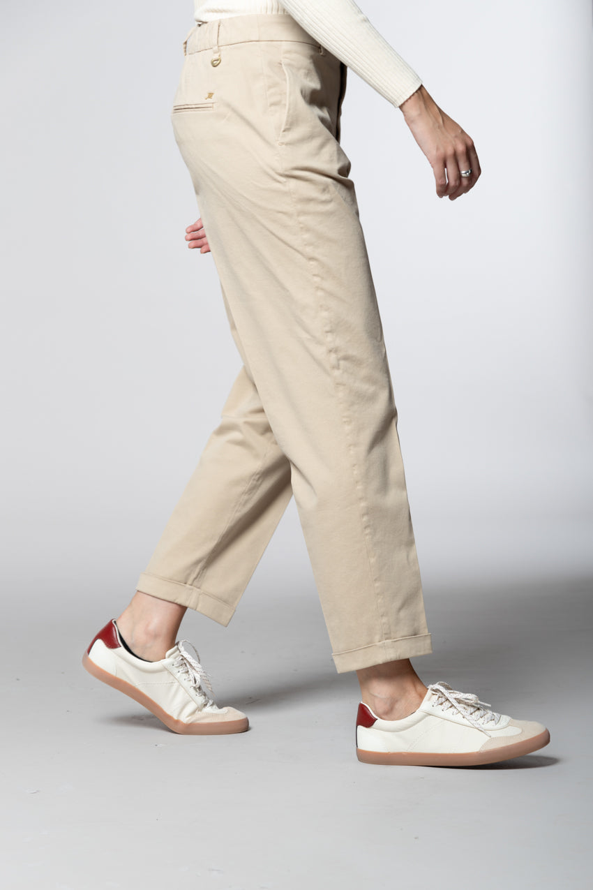 New York Cozy pantalon chino femme en gabardine carrot fit