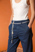 New York Cozy Straight Damen Chino Hose aus Leinen-Baumwoll-Twill Straight Fit