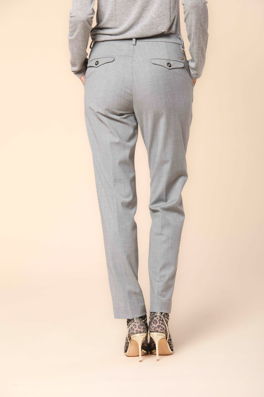 New York pantalon chino femme en laine coupe régulière