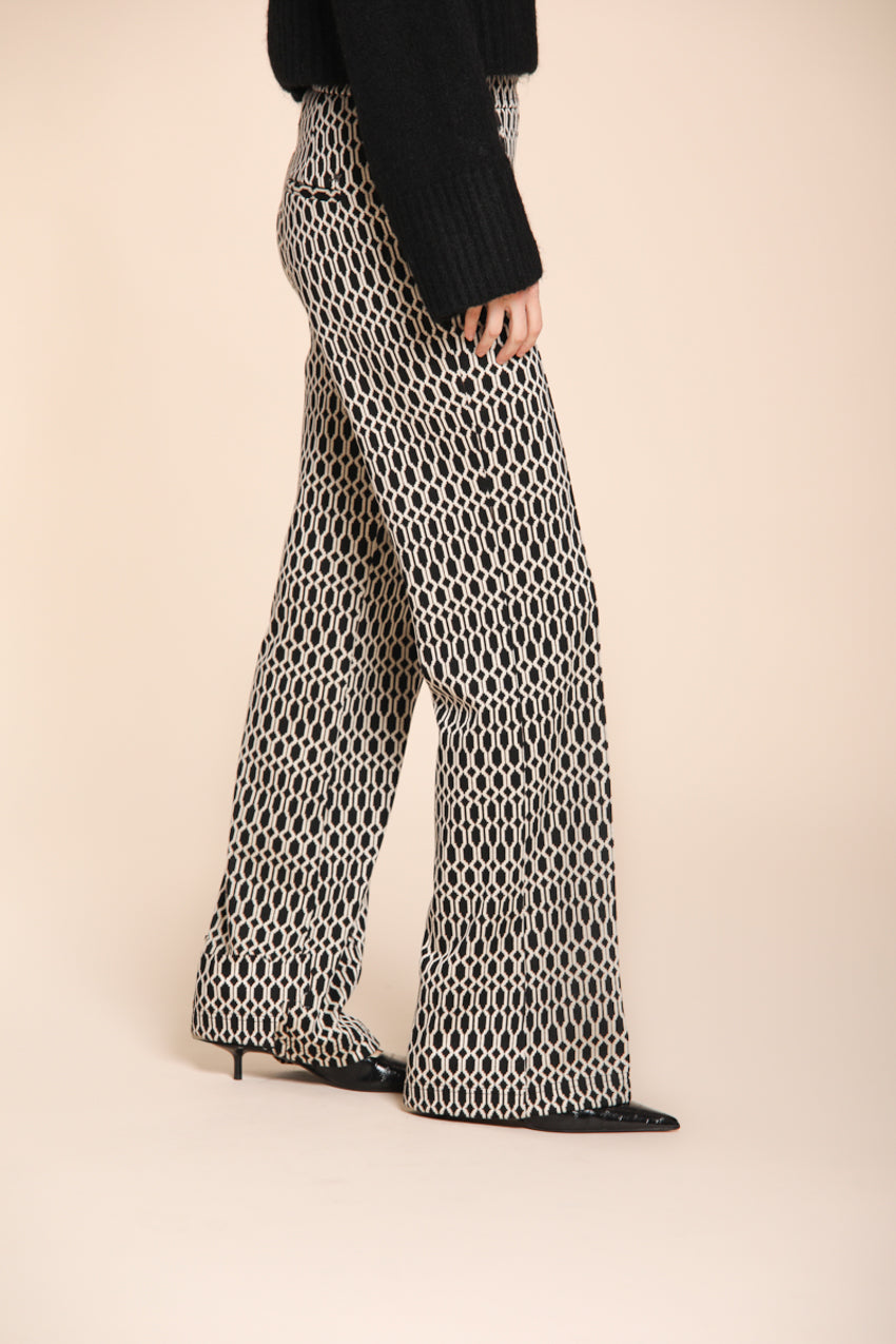 Foto 3 Easy Straight pantalone chino donna in jersey con disegno rombo straight fit