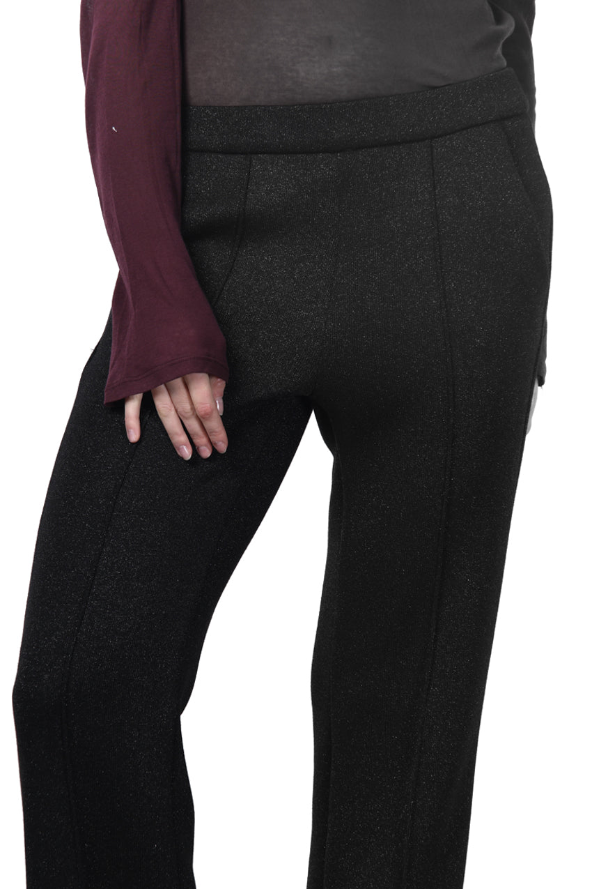 Easy Straight Chinohose für Damen aus Jersey mit Lurex in Strickoptik mit straight fit