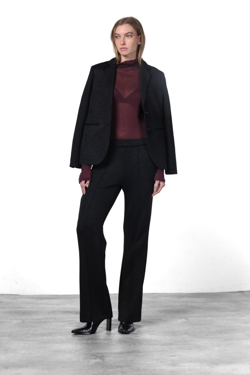 Easy Straight women’s chino pants in knit-effect lurex jersey with straight fit