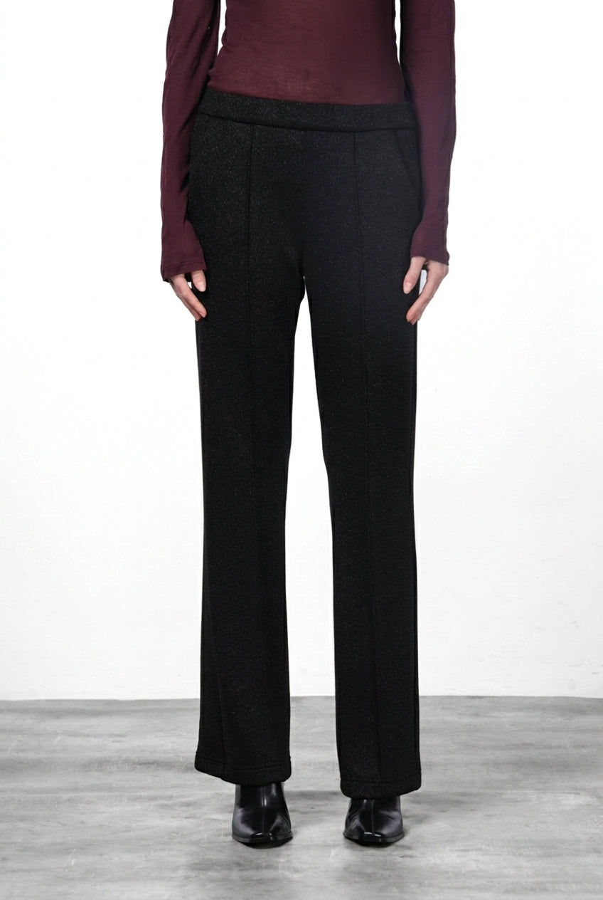 Easy Straight Chinohose für Damen aus Jersey mit Lurex in Strickoptik mit straight fit