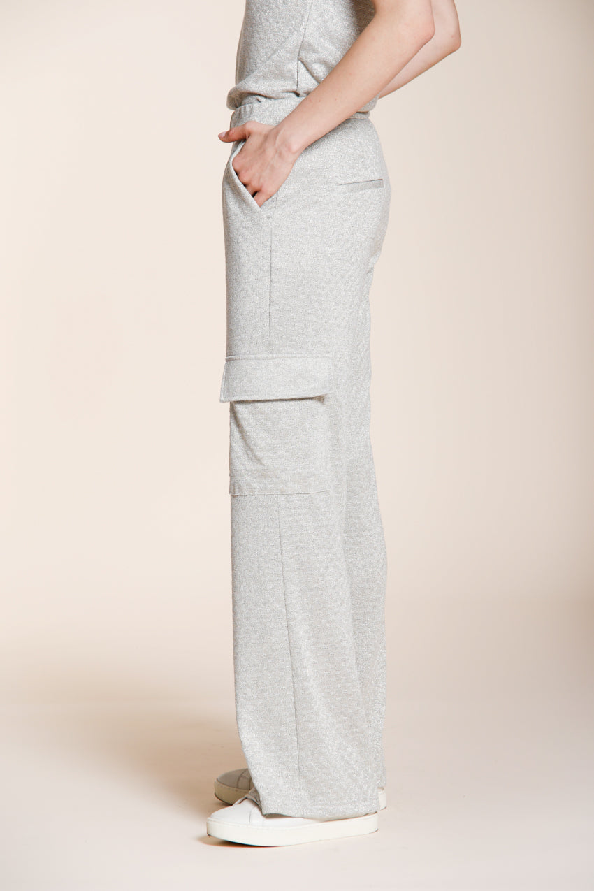 Easy Straight women's cargo jogger pants in lurex tricot straight fit