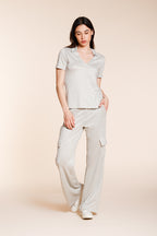 Easy Straight women's cargo jogger pants in lurex tricot straight fit