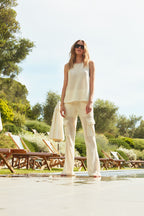 Easy Straight women's cargo jogger pants in crochet knit straight fit