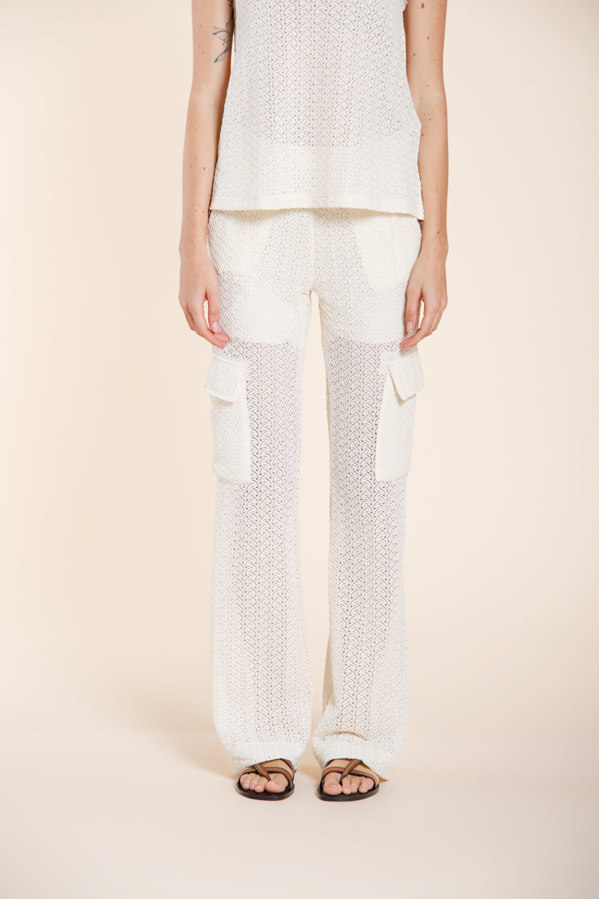 Easy Straight women's cargo jogger pants in crochet knit straight fit