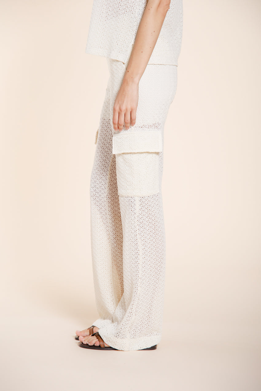 Easy Straight women's cargo jogger pants in crochet knit straight fit