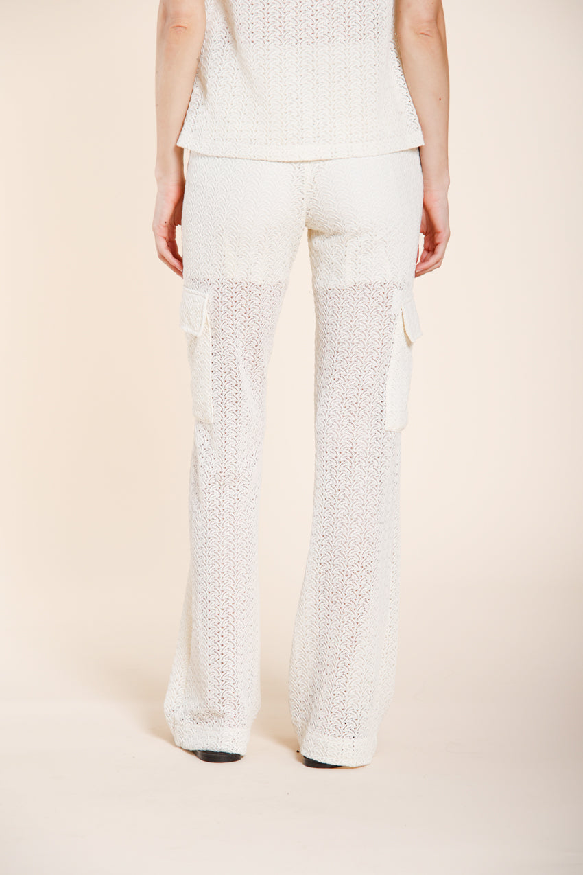 Easy Straight Hose Cargo Jogger Damen aus Häkelstrick straight fit