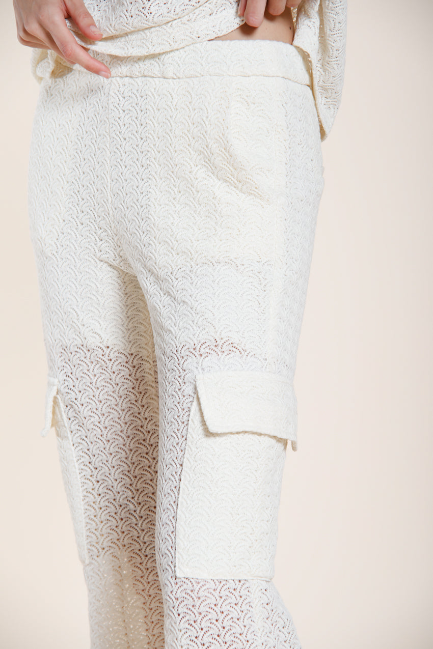 Easy Straight women's cargo jogger pants in crochet knit straight fit