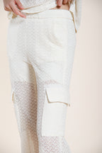Easy Straight Hose Cargo Jogger Damen aus Häkelstrick straight fit