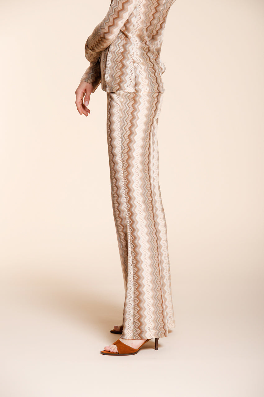 Easy Straight women's chino jogger pants in lurex herringbone knit straight fit