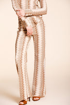 Easy Straight pantalone chino jogger donna in maglia a resca lurex straight fit