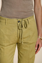 New York Straight pantalon chino femme en twill de coton et lin straight fit