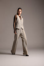 Easy Straight pantalon chino femme en jersey bouclé straight fit