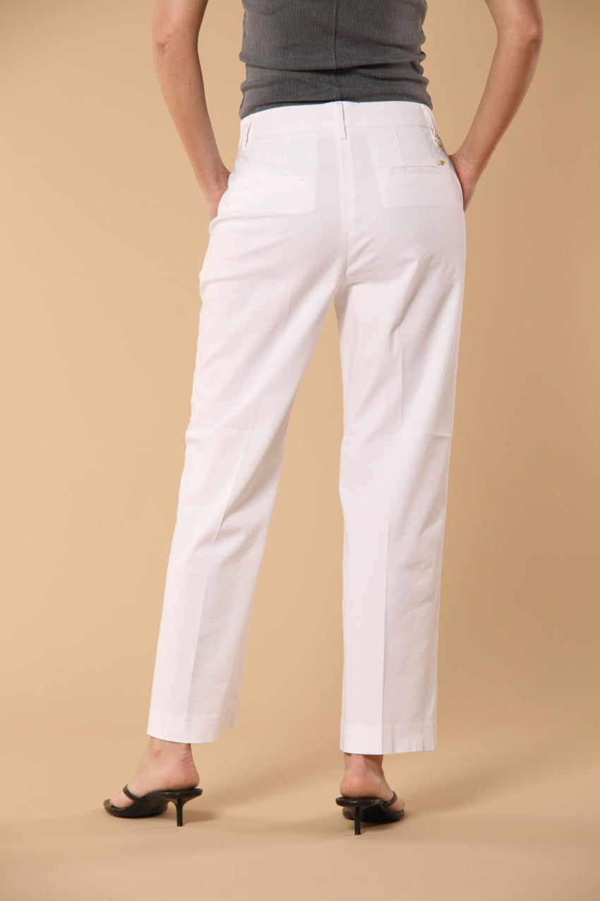 New York Cropped pantalon chino femme en gabardine coupe Straight