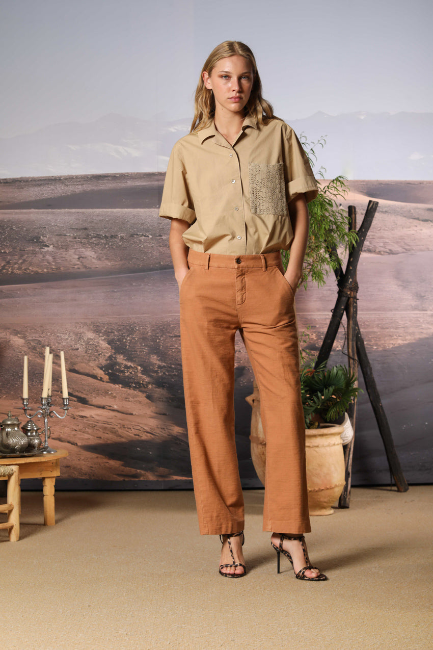 New York Cropped Chino-Hose für Damen im baumwolle Straight Fit