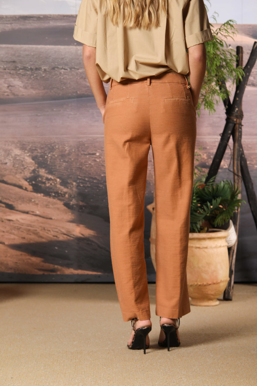 New York Cropped pantalon Chino femme en Satin coupe Straight